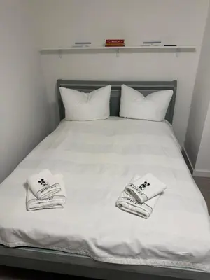 Ein Bett oder Betten in einem Zimmer der Unterkunft Ferienwohnung Anja