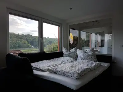 Ein Bett oder Betten in einem Zimmer der Unterkunft Bungalow Schönblick