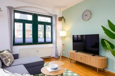 Ein Sitzbereich in der Unterkunft Staytime - Urban One I Center I Top Anbindung
