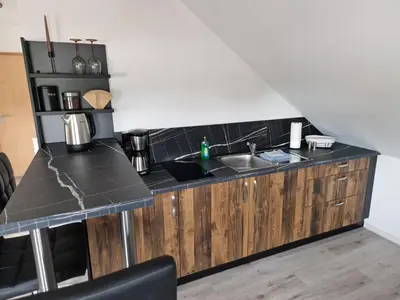 Küche/Küchenzeile in der Unterkunft Moderne Ferienwohnung in Hainichen