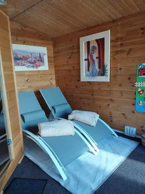 Ein Sitzbereich in der Unterkunft Ferienhaus - Ottendorf