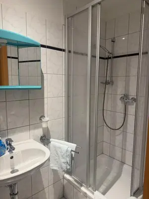 Ein Badezimmer in der Unterkunft Eutschützer Mühle