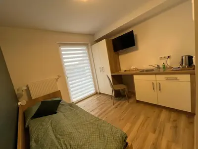 Küche/Küchenzeile in der Unterkunft Apartment Zum Schlosspark Lauchhammer