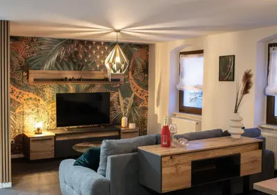 Ein Sitzbereich in der Unterkunft Ferienappartment Sickert