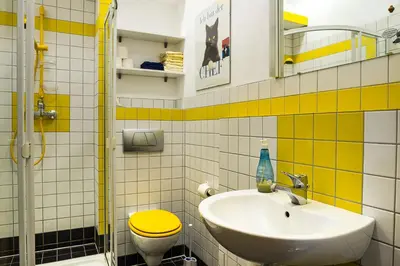 Ein Badezimmer in der Unterkunft Alte Scheune Rietzschelhof mit Pool