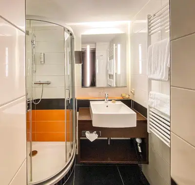 Ein Badezimmer in der Unterkunft Berghotel Bastei