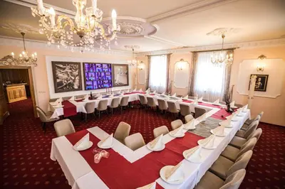 Ein Sitzbereich in der Unterkunft Hotel Schloßblick Trebsen