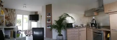 Küche/Küchenzeile in der Unterkunft Ferienwohnung Schusi Freital
