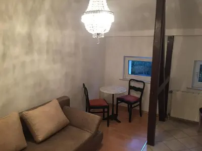 Ein Sitzbereich in der Unterkunft Apartments Chemnitz Central Elbsandstein