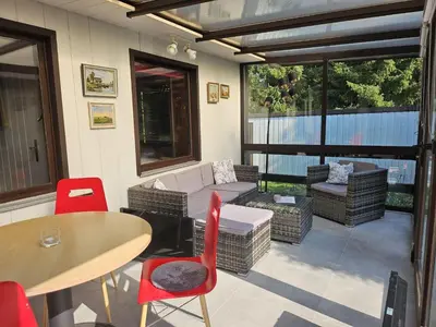 Ein Sitzbereich in der Unterkunft Ferienhaus Maxen