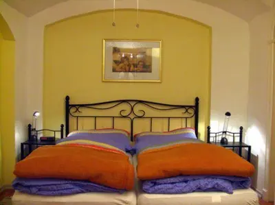 Ein Bett oder Betten in einem Zimmer der Unterkunft Ferienwohnung 