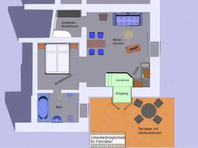 Grundriss der Unterkunft Ferienwohnung 