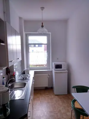 Küche/Küchenzeile in der Unterkunft Ferienwohnung Ahrendt