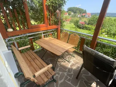 Ein Balkon oder eine Terrasse in der Unterkunft Ferienwohnung Lindemann