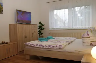 Ein Bett oder Betten in einem Zimmer der Unterkunft Pension Am Weinberg Sächsische Schweiz