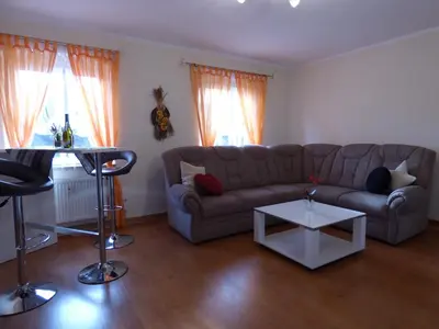 Ein Sitzbereich in der Unterkunft Ferienwohnung Büchsenhof