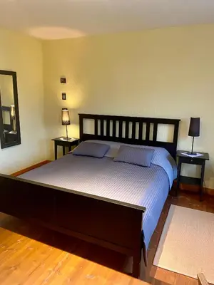 Ein Bett oder Betten in einem Zimmer der Unterkunft Kornkäfer Kleinmockritz