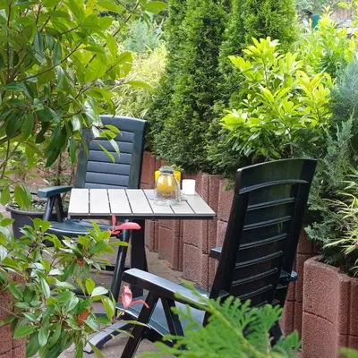 Ein Garten an der Unterkunft Pension Mark