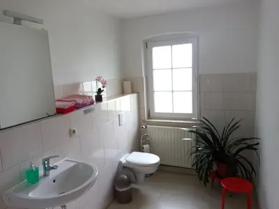 Ein Badezimmer in der Unterkunft Ferienwohnung Falkennest