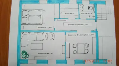 Grundriss der Unterkunft XXL Ferienwohnung