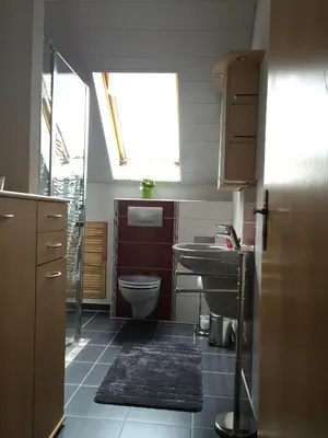 Ein Badezimmer in der Unterkunft FeWo Schmidt im Erzgebirge
