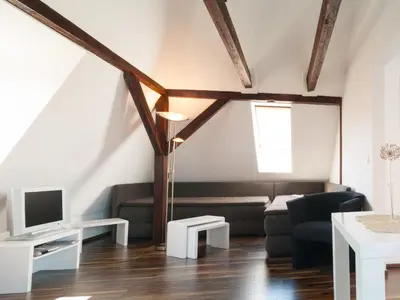 Ein Sitzbereich in der Unterkunft Gastezimmer Richter