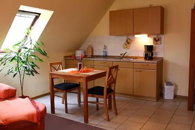 Küche/Küchenzeile in der Unterkunft Hotel-Pension zum Markt