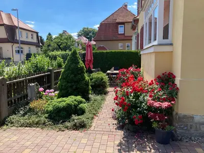 Ein Garten an der Unterkunft Ferienwohnung Hohaus Dresden