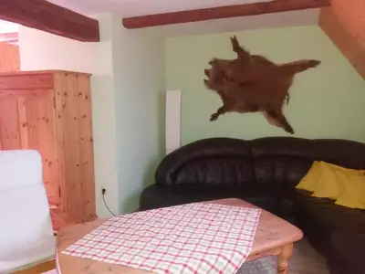 Ein Sitzbereich in der Unterkunft Windmühlenhof