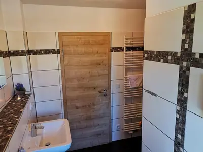 Ein Badezimmer in der Unterkunft Ferienhaus Papstdorf Sächsische Schweiz 18