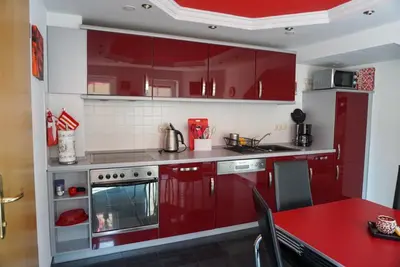 Küche/Küchenzeile in der Unterkunft Ferienwohnung Albrecht Sonnendeck