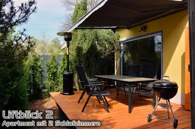 Ein Balkon oder eine Terrasse in der Unterkunft Ferienwohnungen 
