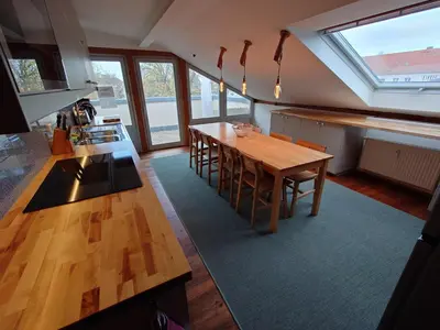 Ein Sitzbereich in der Unterkunft Ferienwohnungen Villa Haniel Sophie