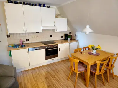 Küche/Küchenzeile in der Unterkunft Ferienwohnung Geißler