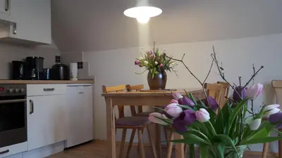 Küche/Küchenzeile in der Unterkunft Ferienwohnung Geißler