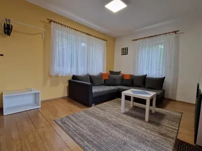 Ein Sitzbereich in der Unterkunft Ferienhaus Puttrich