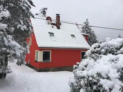 Waldhufenhaus in Schöna im Winter