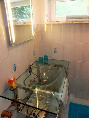 Ein Badezimmer in der Unterkunft Höllenstiege