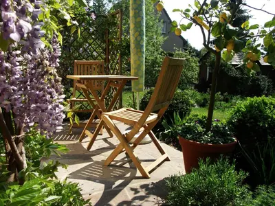 Ein Garten an der Unterkunft Ferienwohnung am Dresdner Elbhang