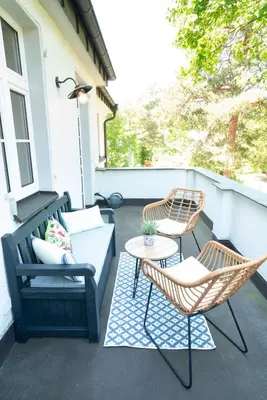 Ein Sitzbereich in der Unterkunft Villa Golding - Flat 1