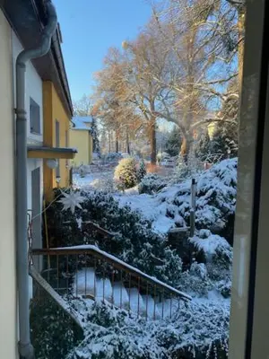 Quartier an der Elbe im Winter
