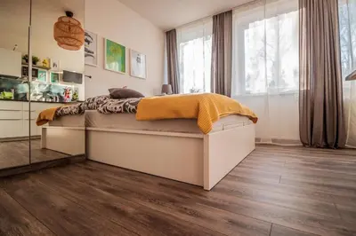 Ein Bett oder Betten in einem Zimmer der Unterkunft GottwaldHaus - Apartment