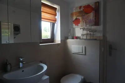 Ein Badezimmer in der Unterkunft FerienhausTeube
