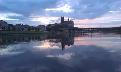 Blick auf einen Fluss in der Nähe der Ferienwohnung