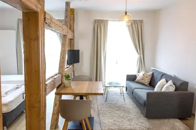 Ein Bett oder Betten in einem Zimmer der Unterkunft Markt 15 Gästehaus-Senftenberg