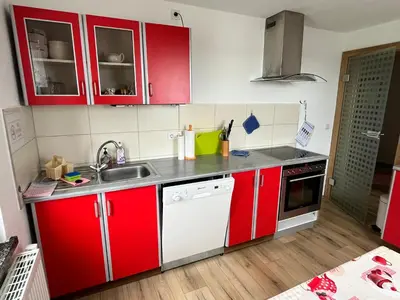 Küche/Küchenzeile in der Unterkunft Ferienwohnung Schink - nahe Chemnitz