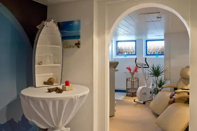 Ein Sitzbereich in der Unterkunft Panoramahotel Lilienstein