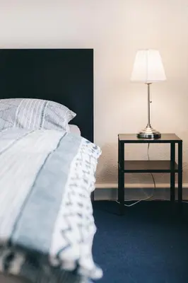 Ein Bett oder Betten in einem Zimmer der Unterkunft Schlummi gemütliche zentrale & saubere Wohnung