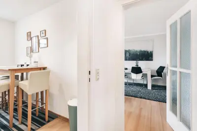 Ein Sitzbereich in der Unterkunft Schlummi gemütliche zentrale & saubere Wohnung