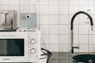Küche/Küchenzeile in der Unterkunft Schlummi gemütliche zentrale & saubere Wohnung